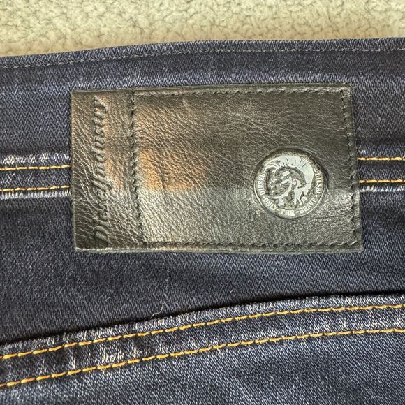 Diesel Men's Skinny Jeans - Dark Blue with Black Patch - Picture 14 of 15